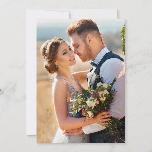 Waterverf Lemons Greenery Foto Gold Lijst Save The Date (Achterkant)