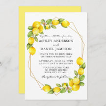 Waterverf Lemons Greenery Geo Lijst Wedding