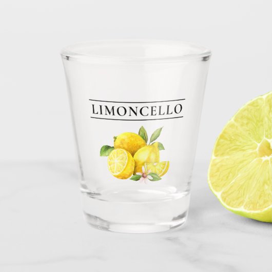 Waterverf Lemons Greenery Limoncello Shot Glas (Voorkant)
