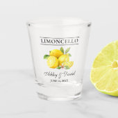 Waterverf Lemons Greenery Limoncello Wedding Shot Glas (Voorkant)