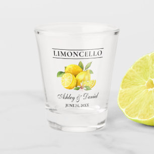 Waterverf Lemons Greenery Limoncello Wedding Shot Glas