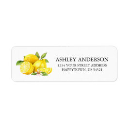 Waterverf Lemons Greenery Return Address Etiket
