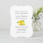Waterverf Lemons Greenery Wedding Bracket Kaart (Staand voorkant)