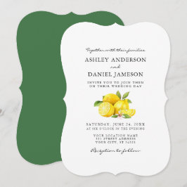 Waterverf Lemons Greenery Wedding GB Kaart