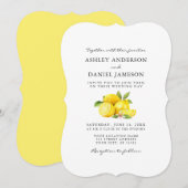 Waterverf Lemons Greenery Wedding Kaart (Voorkant / Achterkant)