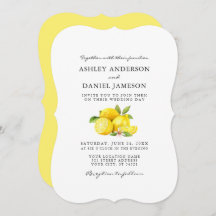 Waterverf Lemons Greenery Wedding