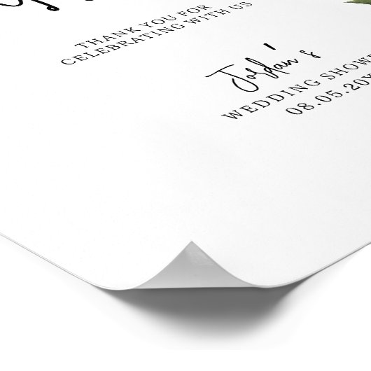 Waterverf Lemons & Greenery Wedding Shower Gifts Poster (Hoek)