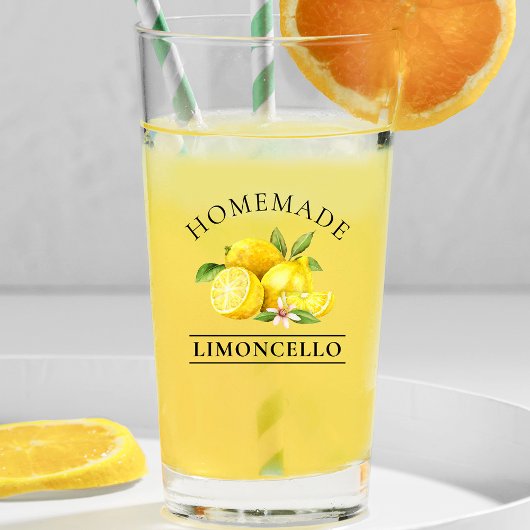 Waterverf Lemons Homemade Limoncello Glas