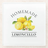 Waterverf Lemons Homemade Limoncello Glazen Onderzetter (Voorkant)