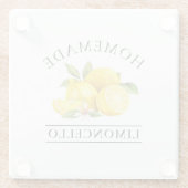 Waterverf Lemons Homemade Limoncello Glazen Onderzetter (Achterkant)
