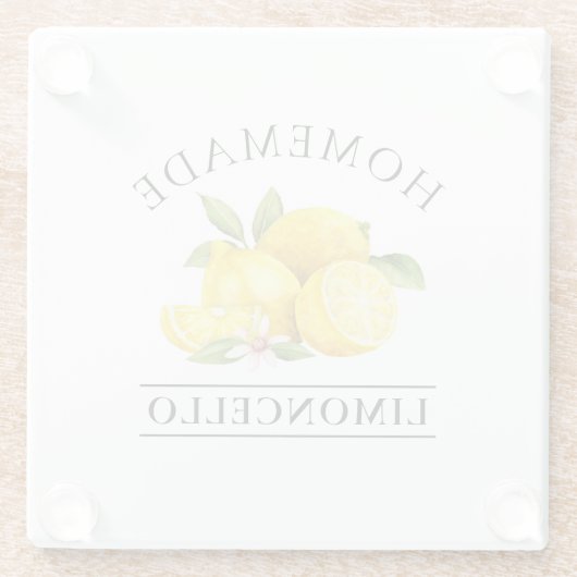 Waterverf Lemons Homemade Limoncello Glazen Onderzetter (Achterkant)