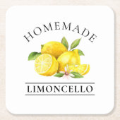 Waterverf Lemons Homemade Limoncello Kartonnen Onderzetters (Voorkant)