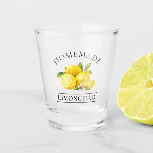Waterverf Lemons Homemade Limoncello Shot Glas (Voorkant)