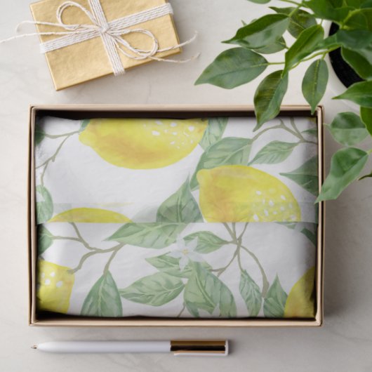 Waterverf Lemons Kitchen-ontkoppeling Tissuepapier (Geschenk)