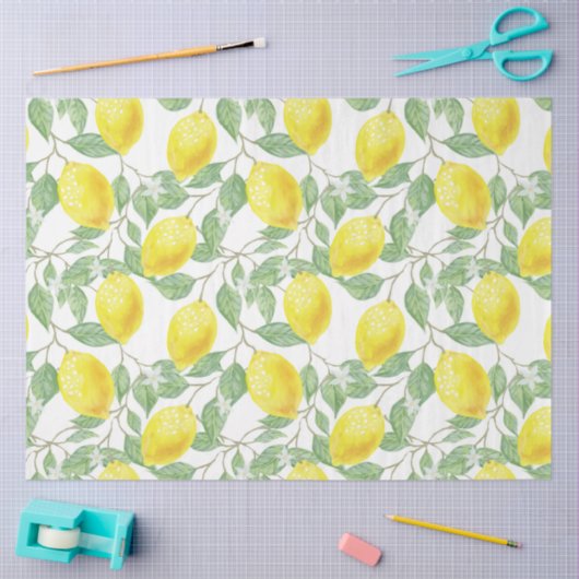 Waterverf Lemons Kitchen-ontkoppeling Tissuepapier (Craft)
