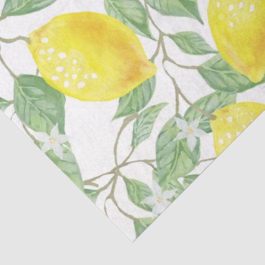 Waterverf Lemons Kitchen-ontkoppeling Tissuepapier (Detail)