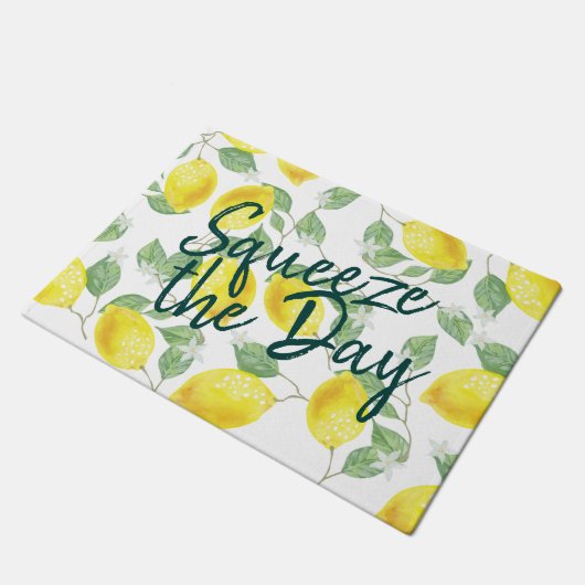Waterverf Lemons knijpen de dag in Deurmat (Schuin)