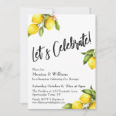 Waterverf Lemons Laten we Typografie vieren Kaart (Voorkant)
