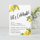 Waterverf Lemons Laten we Typografie vieren Kaart (Staand voorkant)