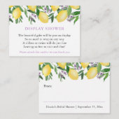Waterverf Lemons Lavender Text Display Shower Informatiekaartje (Voorkant / Achterkant)
