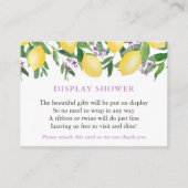 Waterverf Lemons Lavender Text Display Shower Informatiekaartje (Voorkant)