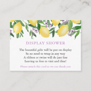 Waterverf Lemons Lavender Text Display Shower Informatiekaartje