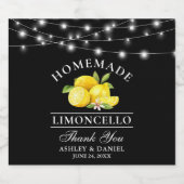 Waterverf Lemons Lights Black Limoncello Likeurfles Etiket (Enkel label)