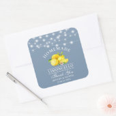 Waterverf Lemons Lights Dusty Blue Limoncello Vierkante Sticker (Envelop)
