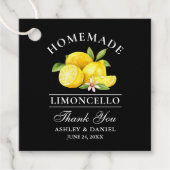 Waterverf Lemons Limoncello Bedankt Black Square Bedankjes Labels (Voorkant)