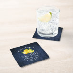 Waterverf Lemons Limoncello Blue Faux Kartonnen Onderzetters<br><div class="desc">Elegant Waterverf Lemons Greenery Homemade Limoncello Wedding Hartelijk dank Onderzetters - Rustisch Blue Wood</div>