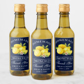 Waterverf Lemons Limoncello Blue Mini Bottle Wijn Etiket (Flessen)