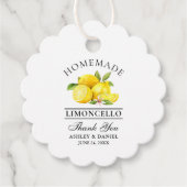 Waterverf Lemons Limoncello Bruiloft Bedankt Bedankjes Labels (Voorkant)