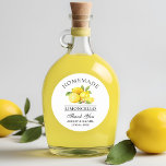Waterverf Lemons Limoncello Bruiloft Bedankt Ronde Sticker<br><div class="desc">Elegant Waterverf Lemons Homemade Limoncello Wedding Dank je wel</div>