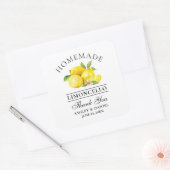 Waterverf Lemons Limoncello Bruiloft Bedankt Vierkante Sticker (Envelop)