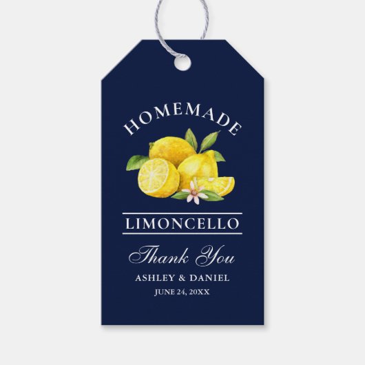 Waterverf Lemons Limoncello Hartelijk dank Cadeaulabel (Voorkant)
