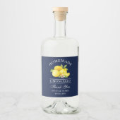 Waterverf Lemons Limoncello Hartelijk dank Likeurfles Etiket (Voorkant)