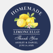 Waterverf Lemons Limoncello Hartelijk dank Ronde Sticker (Voorkant)