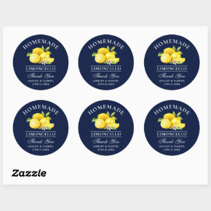 Waterverf Lemons Limoncello Hartelijk dank Ronde Sticker
