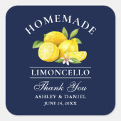 Waterverf Lemons Limoncello Hartelijk dank Vierkante Sticker (Voorkant)