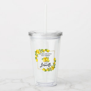 Waterverf Lemons Limoncello penseel Script Acryl Drinkbeker