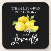 Waterverf Lemons Limoncello penseel Script Black Bier Onderzetter (Voorkant)