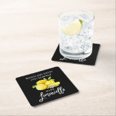 Waterverf Lemons Limoncello penseel Script Black Kartonnen Onderzetters (Insitu)