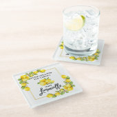 Waterverf Lemons Limoncello penseel Script Glazen Onderzetter (Schuin)