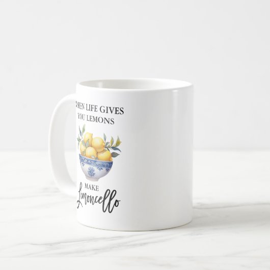 Waterverf Lemons Limoncello penseel Script Koffiemok (Voorkant links)