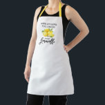 Waterverf Lemons Limoncello penseel Script Schort<br><div class="desc">Modern Brush Script Watercolor Lemons When Life Gives You Lemons Make Limoncello Apron</div>