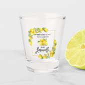Waterverf Lemons Limoncello penseel Script Shot Glas (Voorkant)
