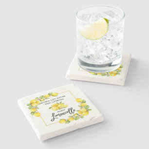 Waterverf Lemons Limoncello penseel Script Stenen Onderzetter