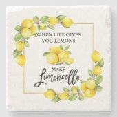 Waterverf Lemons Limoncello penseel Script Stenen Onderzetter (Voorkant)