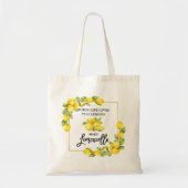 Waterverf Lemons Limoncello penseel Script Tote Bag (Voorkant)