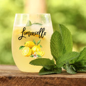 Waterverf Lemons Limoncello penseel Script Wijnglas Zonder Voet